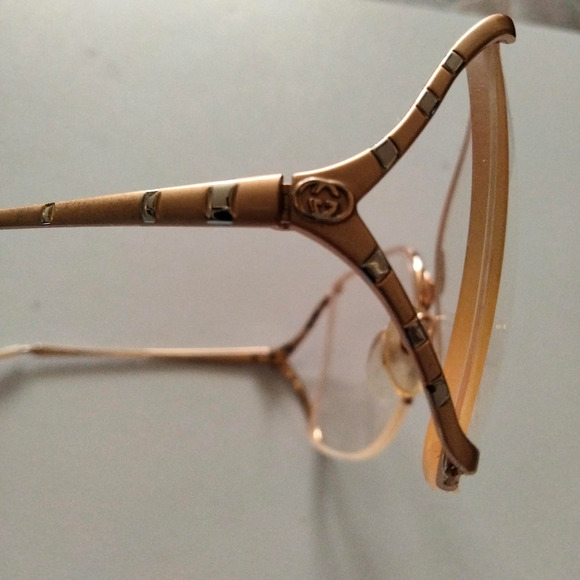 Gucci Vintage Gold 135 Eyeglasses Frames Eyewear - Picture 6 of 11
